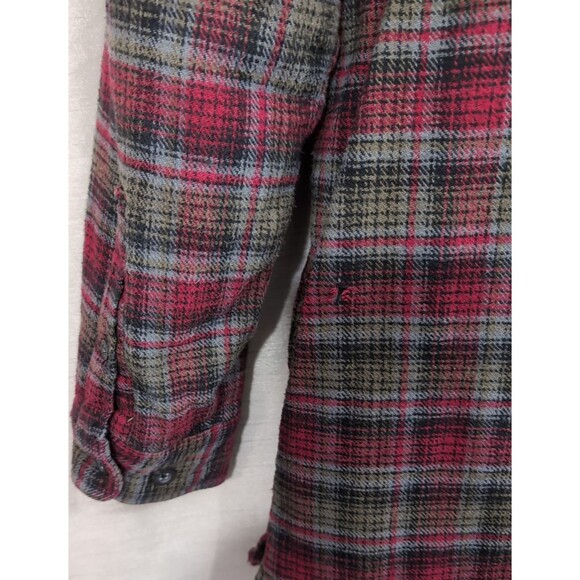 Cherokee Shirt Jacket Men's MEDIUM Quilted Lined Plaid Flannel Shacket w/Pockets - Picture 9 of 16